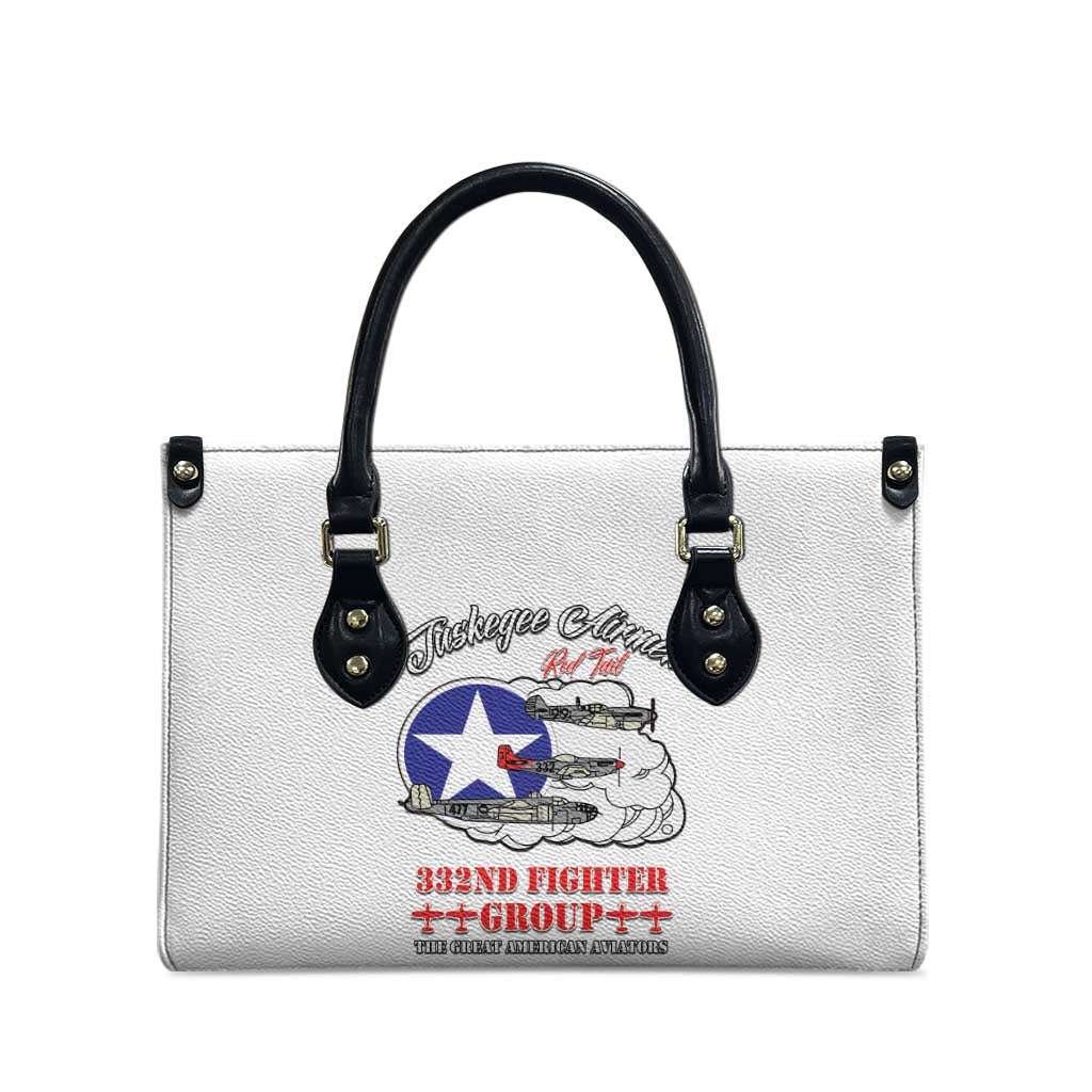Tuskegee Airmen WWII Heroes Leather Bag The Great American Aviators White Art