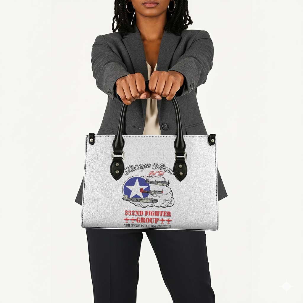 Tuskegee Airmen WWII Heroes Leather Bag The Great American Aviators White Art