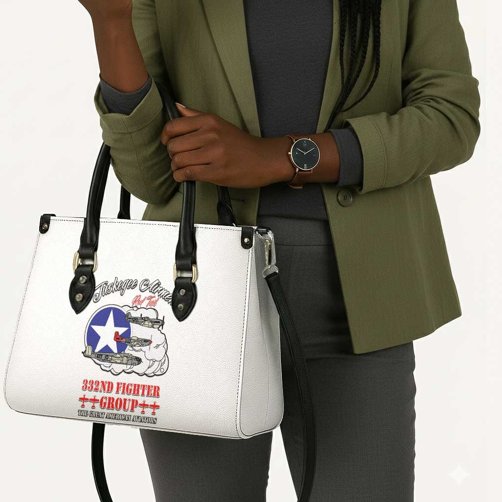 Tuskegee Airmen WWII Heroes Leather Bag The Great American Aviators White Art
