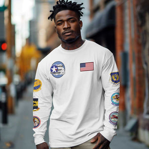 African American Aviators WWII Long Sleeve Shirt Tuskegee Red Tails Airmen White - African Pride