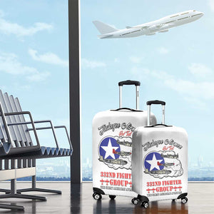 African American Aviators WWII Luggage Cover Tuskegee Red Tails Airmen White - African Pride