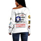 African American Aviators WWII Off Shoulder Sweater Tuskegee Red Tails Airmen White - African Pride