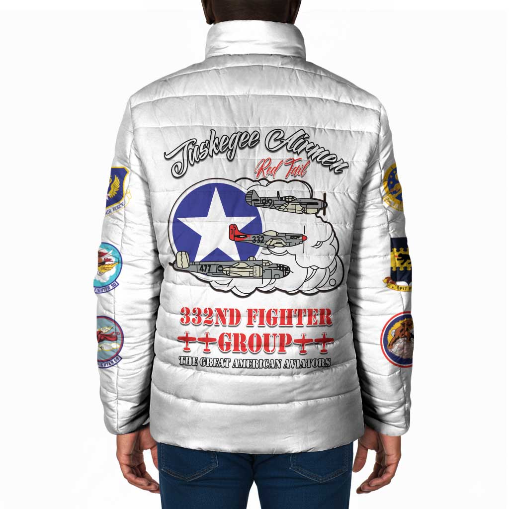 Tuskegee Airmen WWII Heroes Padded Jacket The Great American Aviators White Art