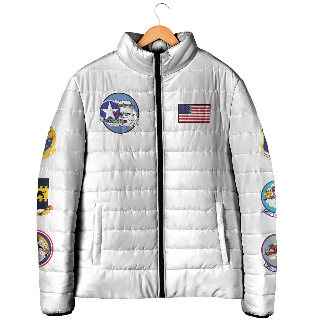 Tuskegee Airmen WWII Heroes Padded Jacket The Great American Aviators White Art