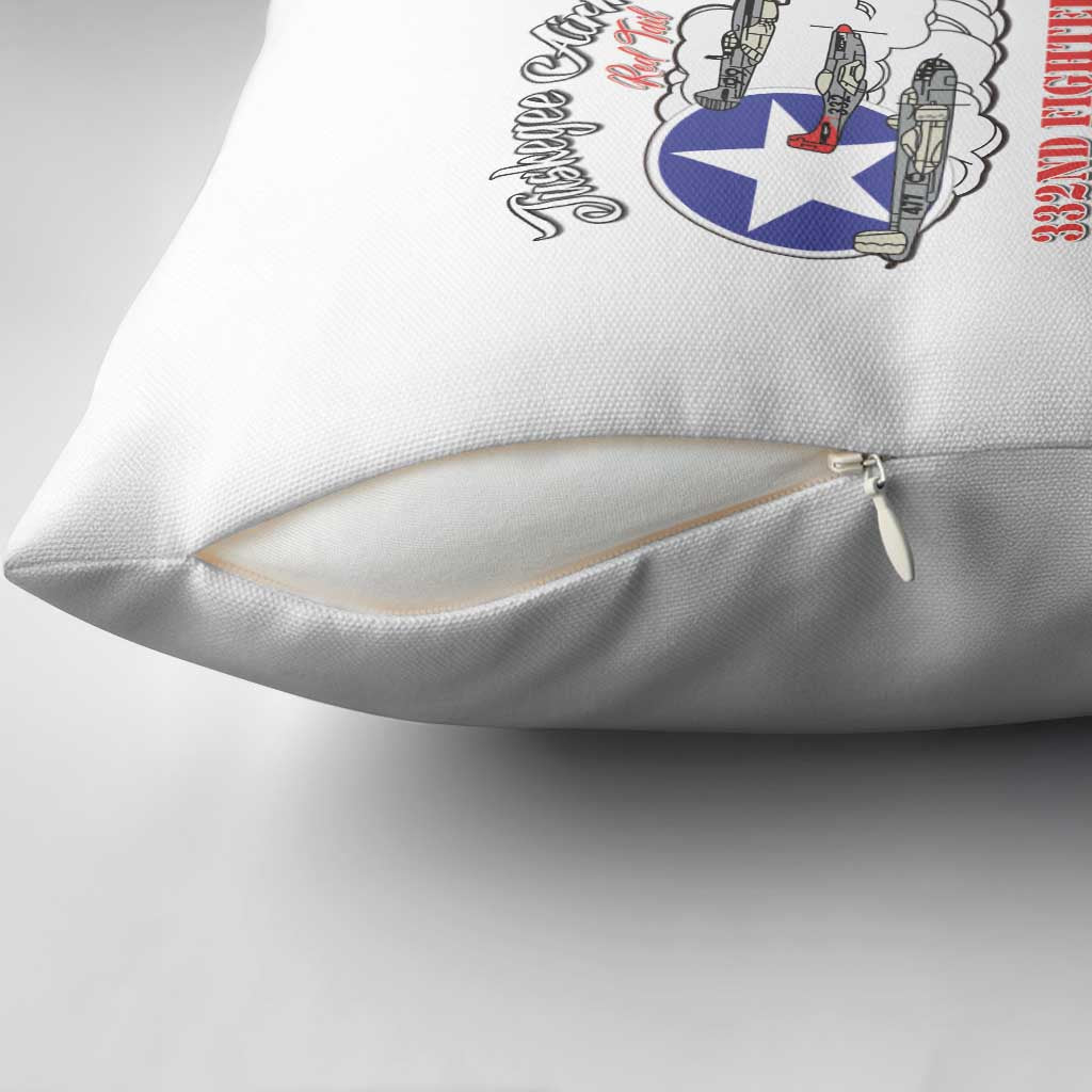 Tuskegee Airmen WWII Heroes Pillow Cover The Great American Aviators White Art