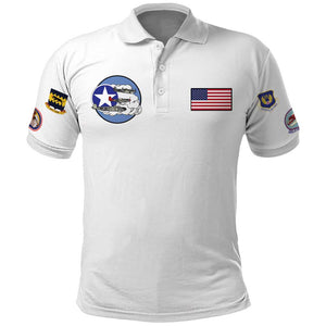 African American Aviators WWII Polo Shirt Tuskegee Red Tails Airmen White - African Pride