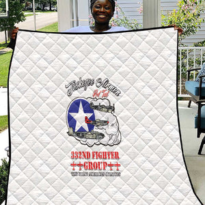 African American Aviators WWII Quilt Tuskegee Red Tails Airmen White - African Pride