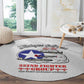 African American Aviators WWII Round Carpet Tuskegee Red Tails Airmen White - African Pride