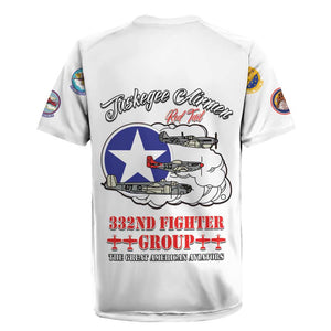 African American Aviators WWII Rugby Jersey Tuskegee Red Tails Airmen White - African Pride