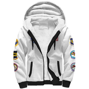 African American Aviators WWII Sherpa Hoodie Tuskegee Red Tails Airmen White - African Pride