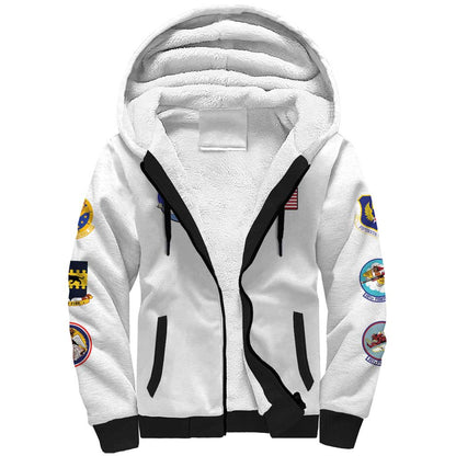 African American Aviators WWII Sherpa Hoodie Tuskegee Red Tails Airmen White - African Pride