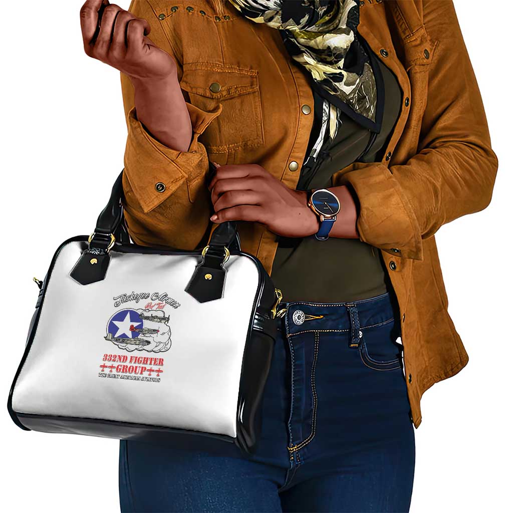 African American Aviators WWII Shoulder Handbag Tuskegee Red Tails Airmen White - African Pride