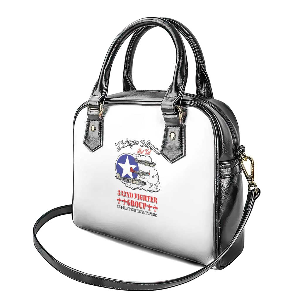 African American Aviators WWII Shoulder Handbag Tuskegee Red Tails Airmen White - African Pride