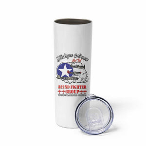 African American Aviators WWII Skinny Tumbler Tuskegee Red Tails Airmen White - African Pride