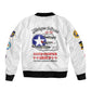 African American Aviators WWII Sleeve Zip Bomber Jacket Tuskegee Red Tails Airmen White - African Pride