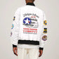 African American Aviators WWII Sleeve Zip Bomber Jacket Tuskegee Red Tails Airmen White - African Pride