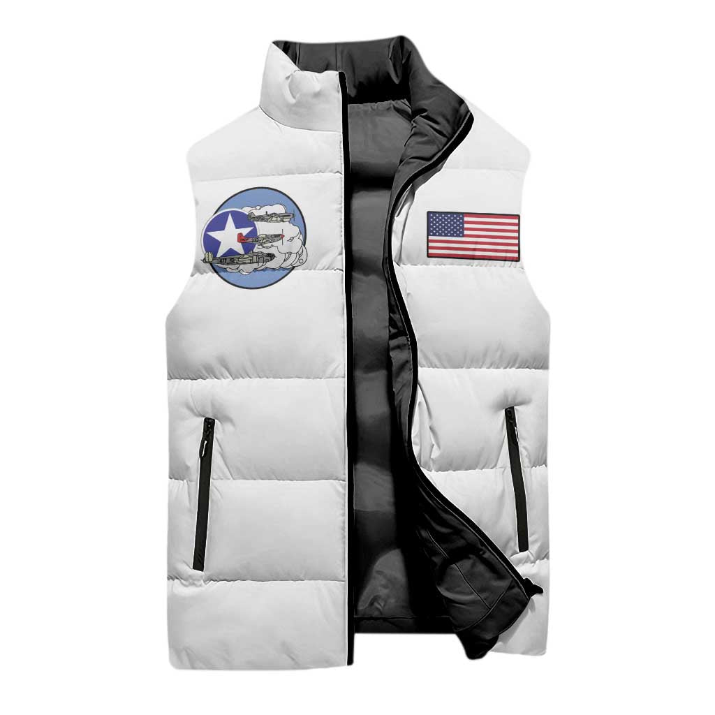 Tuskegee Airmen WWII Heroes Sleeveless Puffer Jacket The Great American Aviators White Art