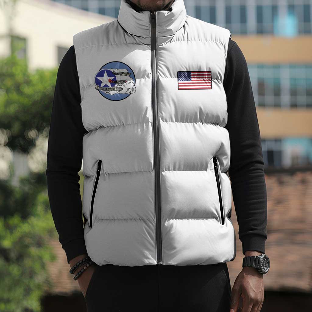 Tuskegee Airmen WWII Heroes Sleeveless Puffer Jacket The Great American Aviators White Art