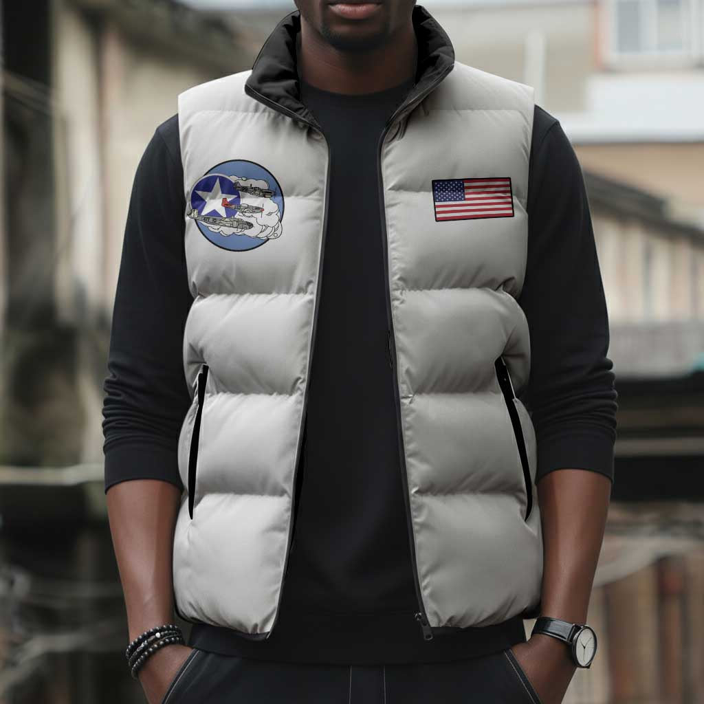 Tuskegee Airmen WWII Heroes Sleeveless Puffer Jacket The Great American Aviators White Art