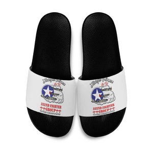 Tuskegee Airmen WWII Heroes Slide Sandals The Great American Aviators White Art