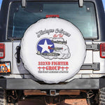 African American Aviators WWII Spare Tire Cover Tuskegee Red Tails Airmen White - African Pride