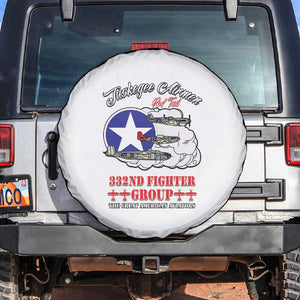African American Aviators WWII Spare Tire Cover Tuskegee Red Tails Airmen White - African Pride
