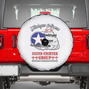 African American Aviators WWII Spare Tire Cover Tuskegee Red Tails Airmen White - African Pride