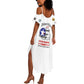 African American Aviators WWII Summer Maxi Dress Tuskegee Red Tails Airmen White - African Pride