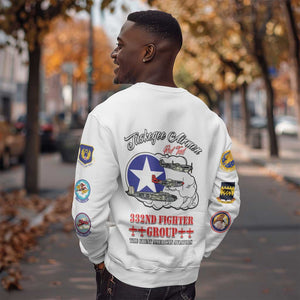 African American Aviators WWII Sweatshirt Tuskegee Red Tails Airmen White - African Pride
