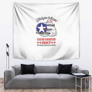 African American Aviators WWII Tapestry Tuskegee Red Tails Airmen White - African Pride