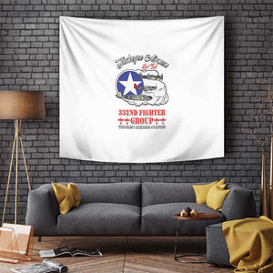 African American Aviators WWII Tapestry Tuskegee Red Tails Airmen White - African Pride