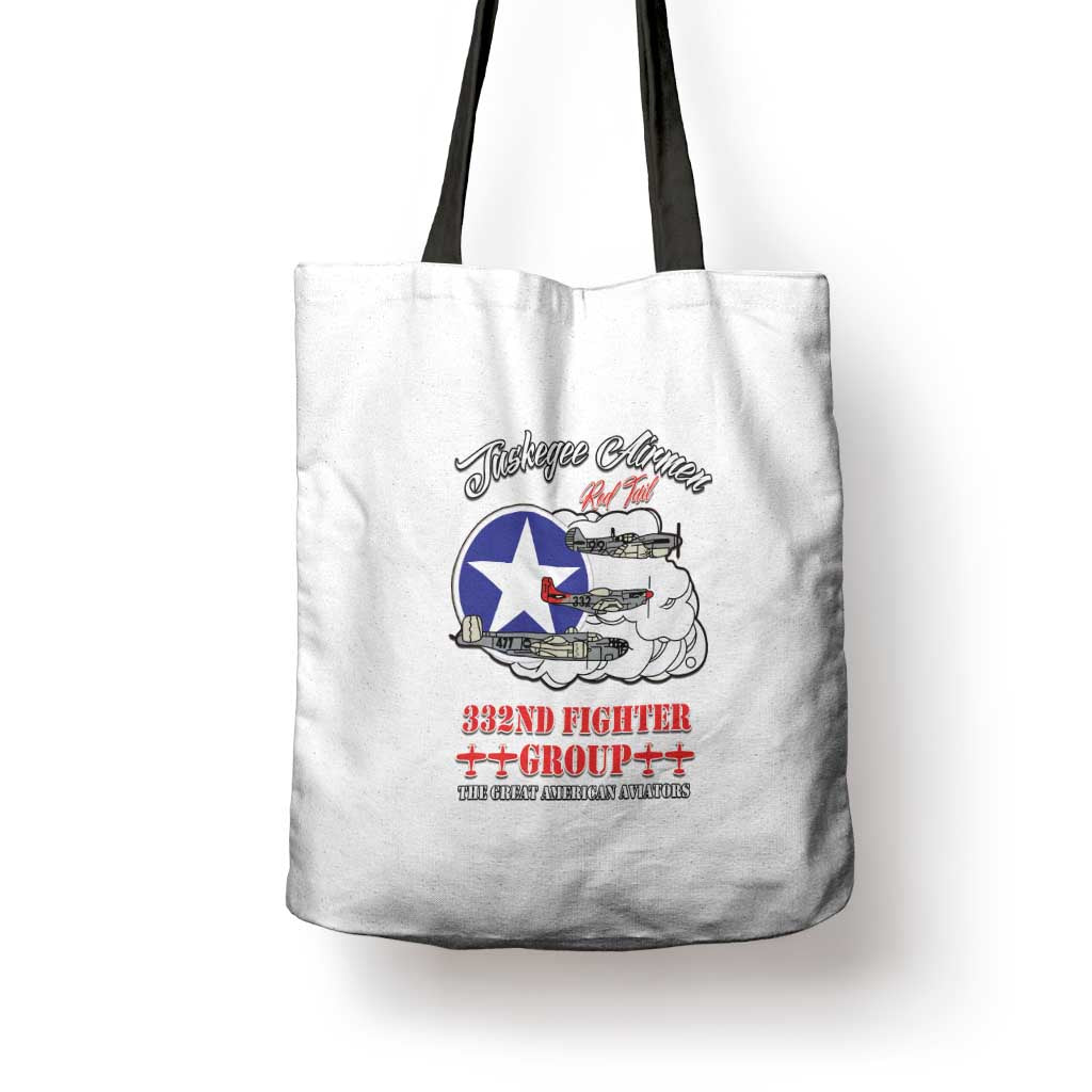 Tuskegee Airmen WWII Heroes Tote Bag The Great American Aviators White Art