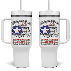African American Aviators WWII Tumbler With Handle Tuskegee Red Tails Airmen White - African Pride