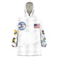 African American Aviators WWII Wearable Blanket Hoodie Tuskegee Red Tails Airmen White - African Pride