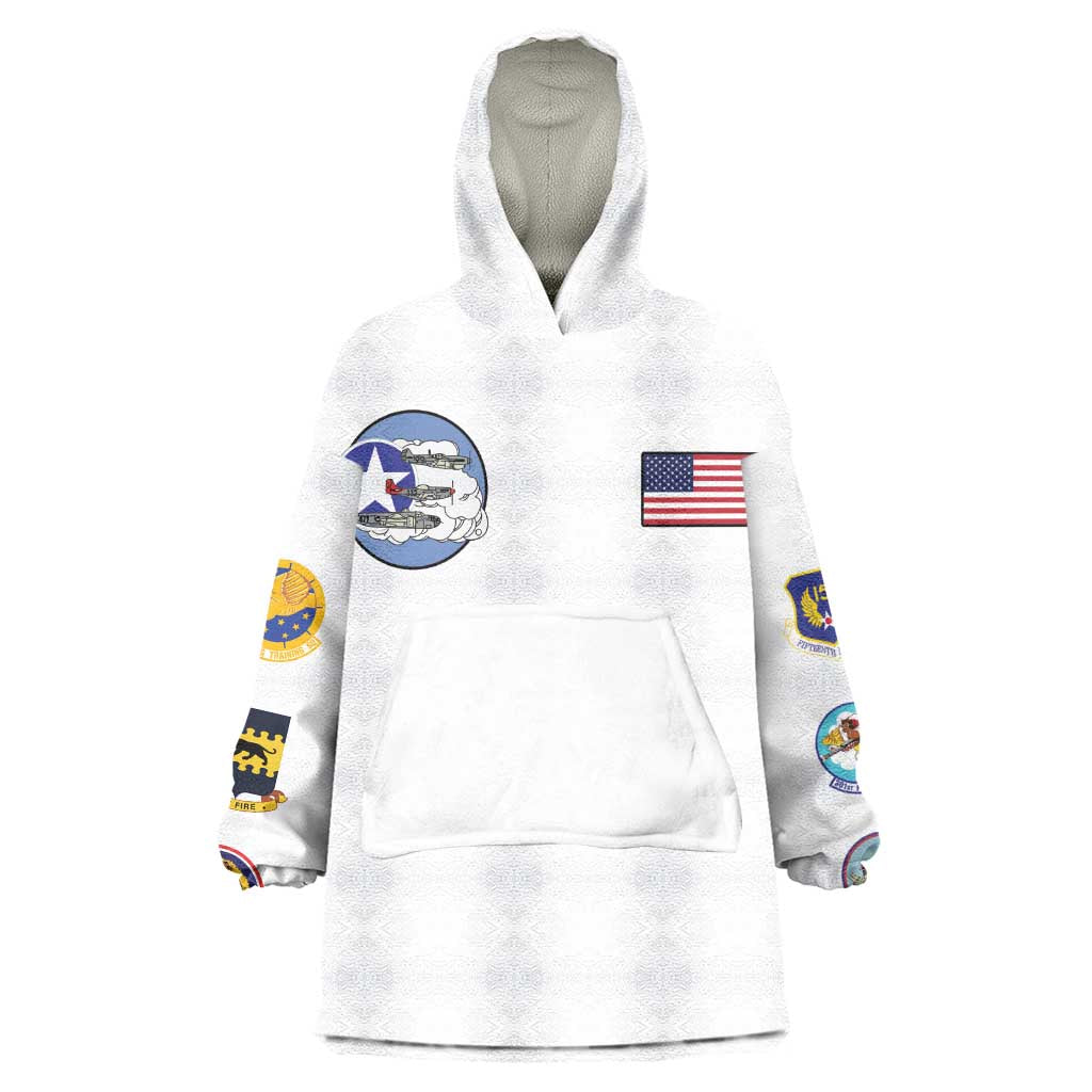 African American Aviators WWII Wearable Blanket Hoodie Tuskegee Red Tails Airmen White - African Pride