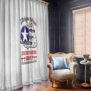 African American Aviators WWII Window Curtain Tuskegee Red Tails Airmen White - African Pride