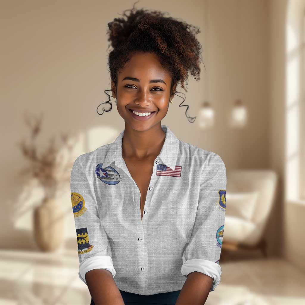 African American Aviators WWII Women Casual Shirt Tuskegee Red Tails Airmen White - African Pride