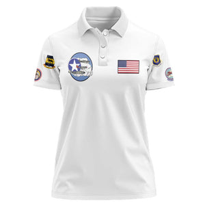 African American Aviators WWII Women Polo Shirt Tuskegee Red Tails Airmen White - African Pride