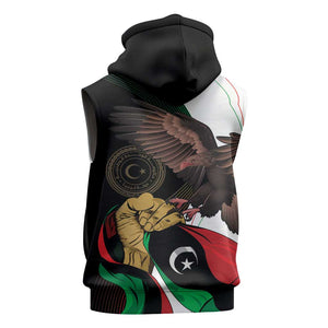 Afro Libya Sleeveless Zip Hoodie Arabian Eagle - Independence Day - African Pride