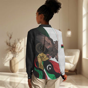 Afro Libya Women Casual Shirt Arabian Eagle - Independence Day LT15