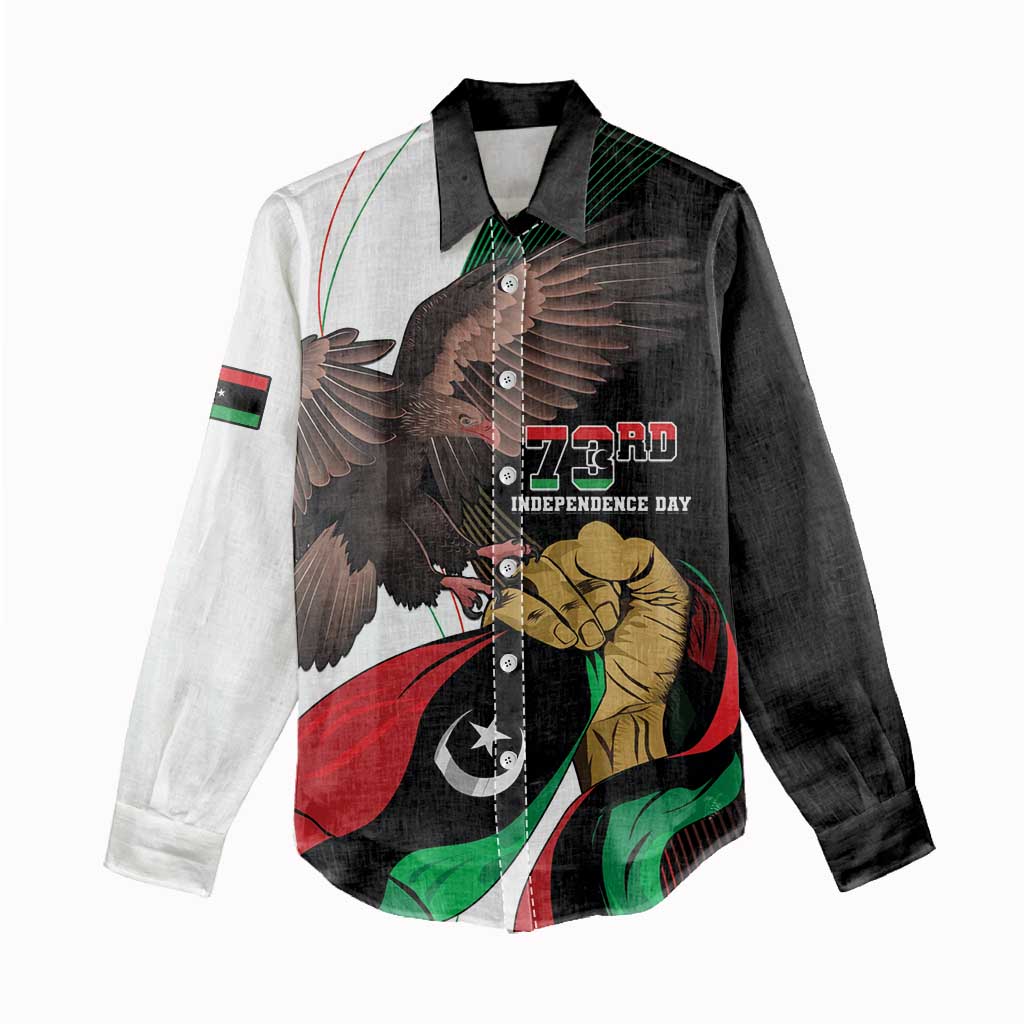 Afro Libya Women Casual Shirt Arabian Eagle - Independence Day LT15