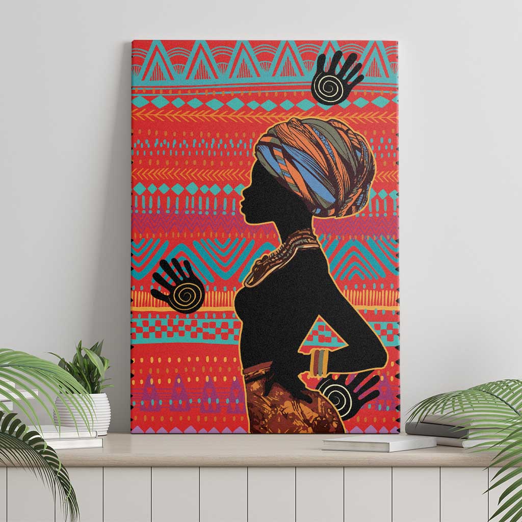 African Women Canvas Wall Art Ethnic Pattern