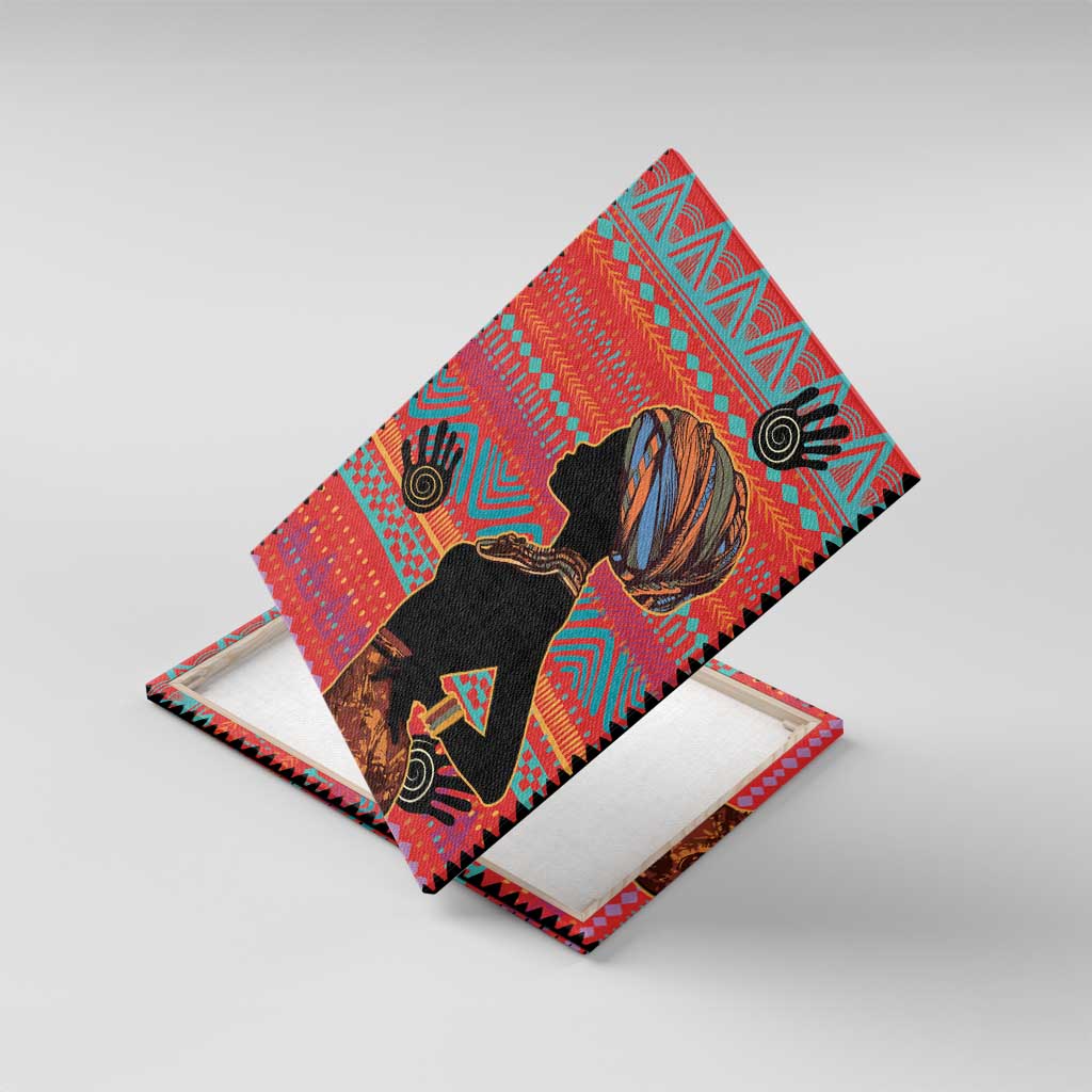 African Women Canvas Wall Art Ethnic Pattern
