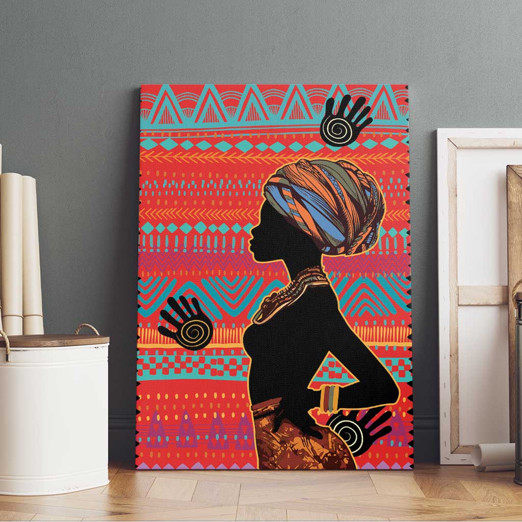 African Women Canvas Wall Art Ethnic Pattern