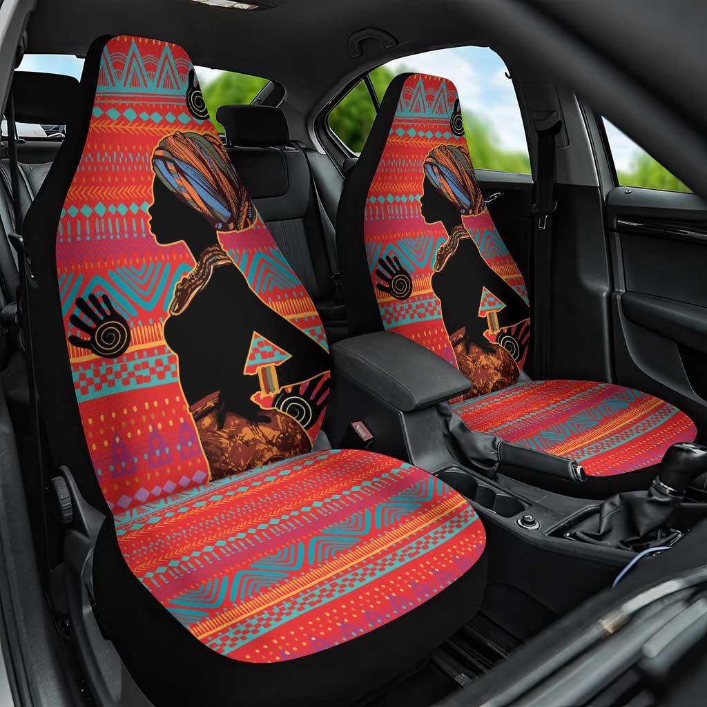 African Women Car Seat Cover Ethnic Pattern