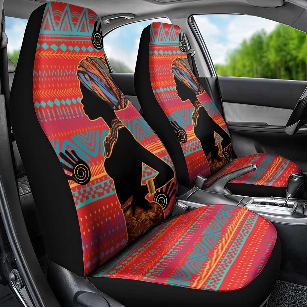 African Women Car Seat Cover Ethnic Pattern