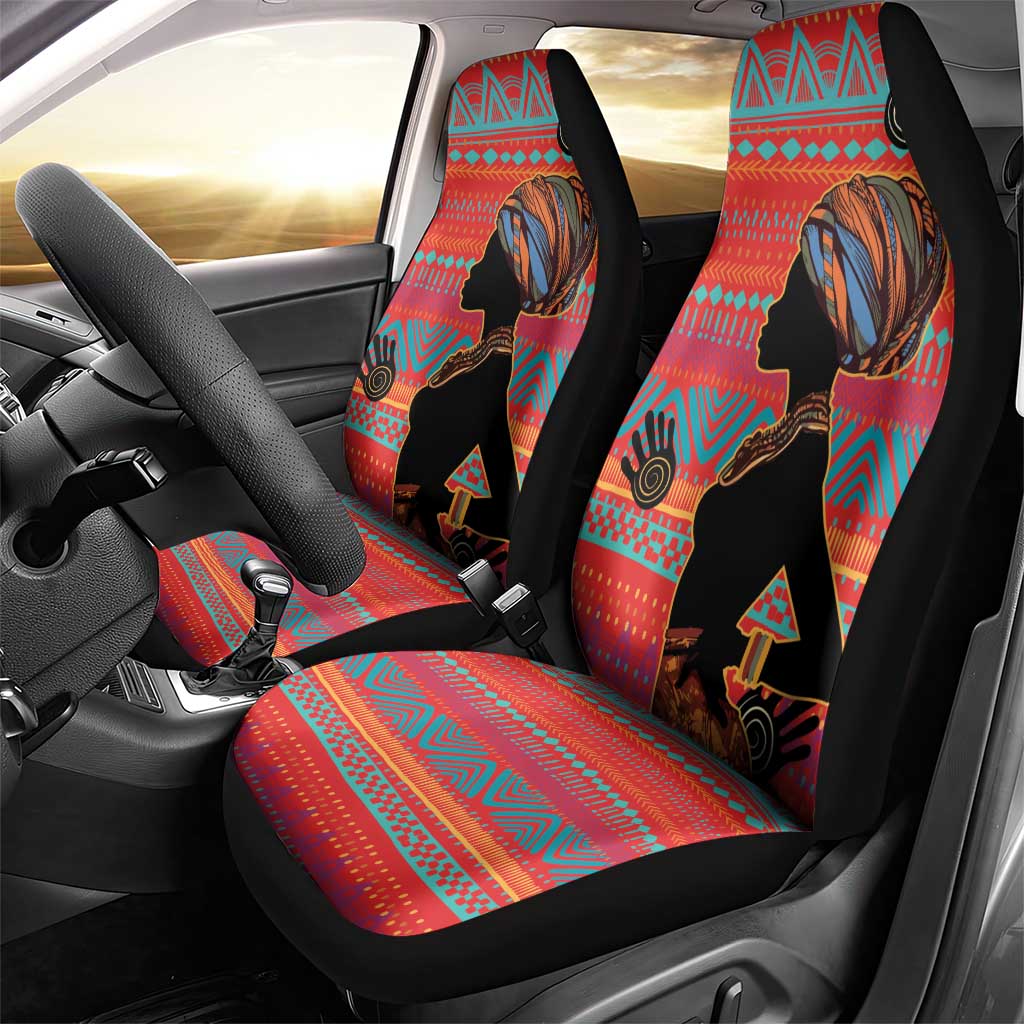 African Women Car Seat Cover Ethnic Pattern