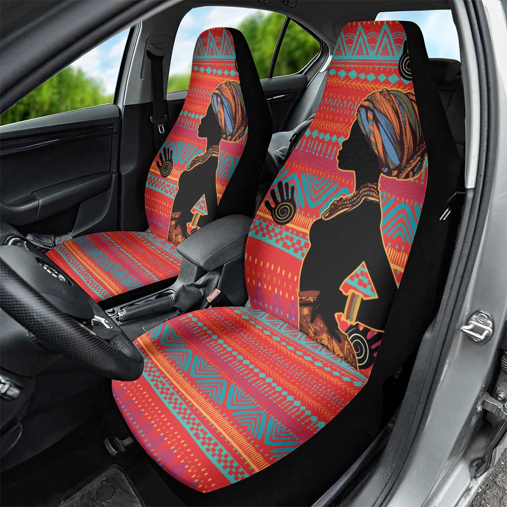 African Women Car Seat Cover Ethnic Pattern