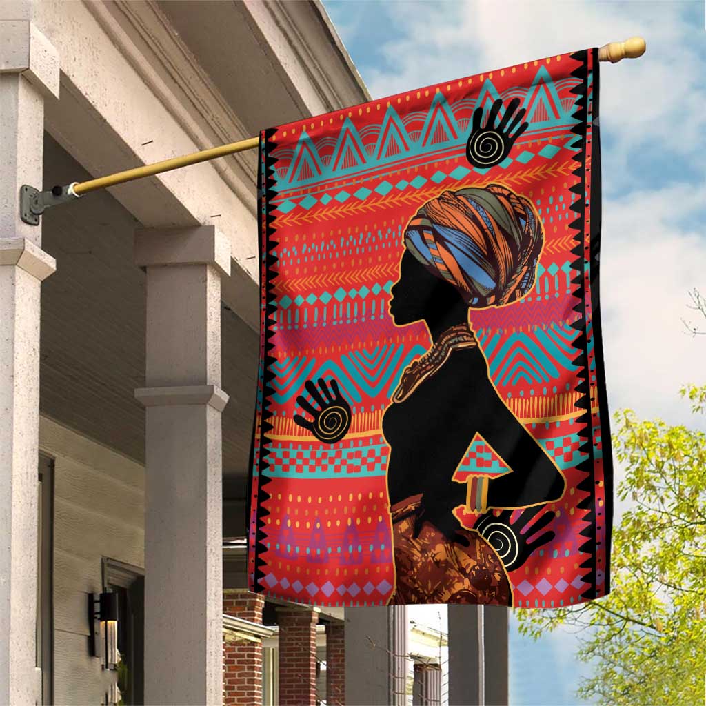 African Women Garden Flag Ethnic Pattern