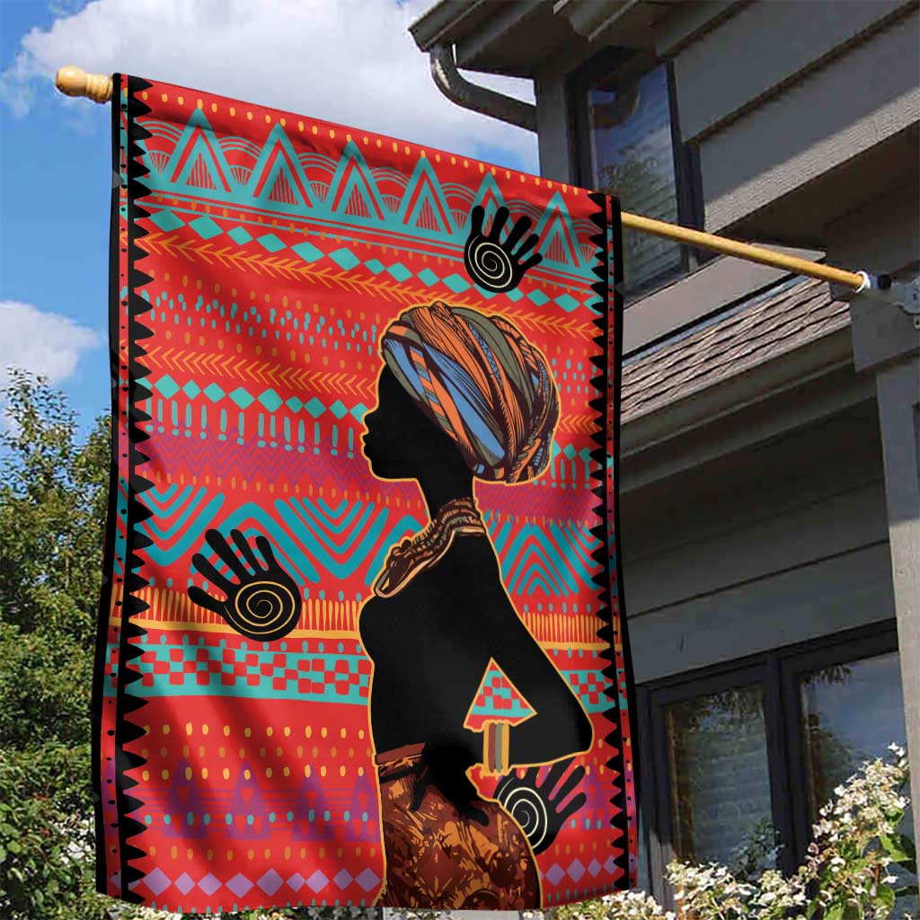 African Women Garden Flag Ethnic Pattern